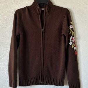 Sweater with Beautiful Floral Embroidery